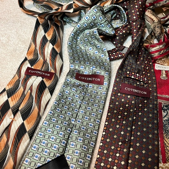 Vintage Retro 8 Ties Lot liebert Covington Eagle structure Jeffrey banks silk - Picture 6 of 9